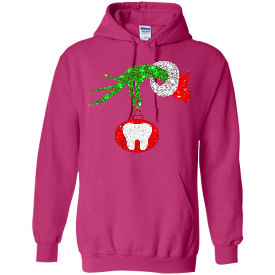Christmas Nurse Grinch hand holding clinic dental ornament - Hoodie
