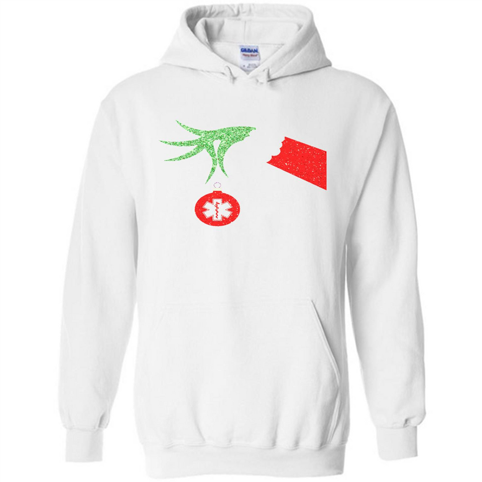 Funny Grinch Hand holding Doctor ornament Christmas Sporty T-Shirt - Hoodie