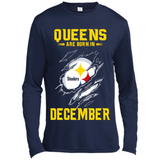 Queens Are Born In December - Pittsburgh Steelers Football - Canvas Long Sleeve T-Shirt