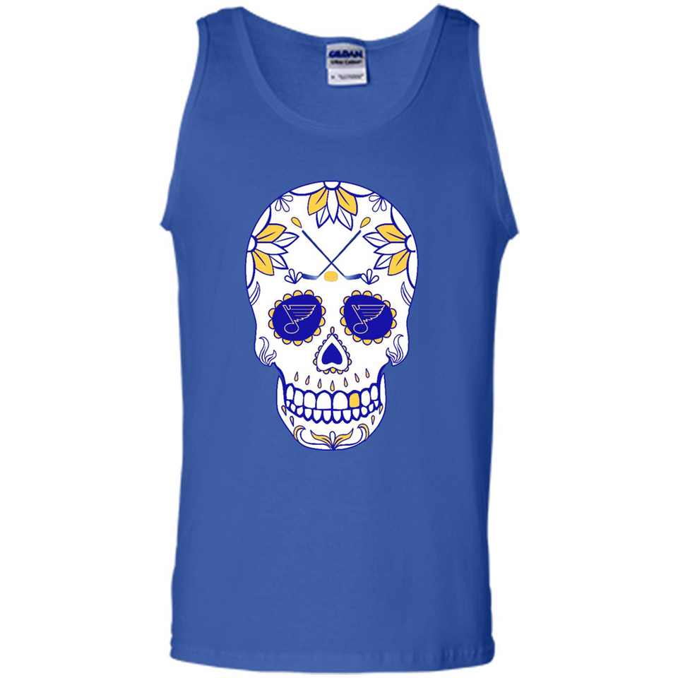 St. Louis Blues Hockey Sugar Skull Day of the Dead