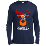 Prancer Reindeer Santa Claus Funny Xmas Holiday T-Shirt - Canvas Long Sleeve T-Shirt