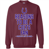 Reasons to be a Indianapolis Colts Fan Complete List on Back - Sweatshirt