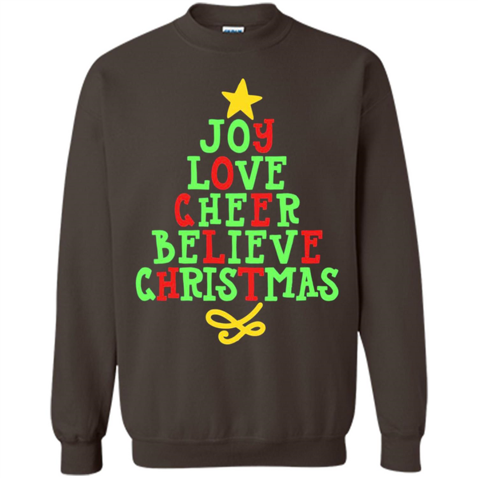 Joy Love Cheer Believe Christmas Tree