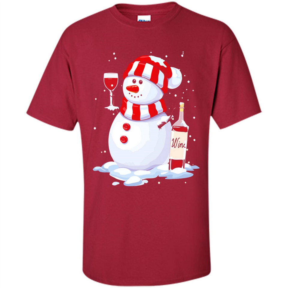 Cute Snowman drink Red Wine Christmas - Shirt