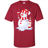 Cute Snowman drink Red Wine Christmas - Shirt