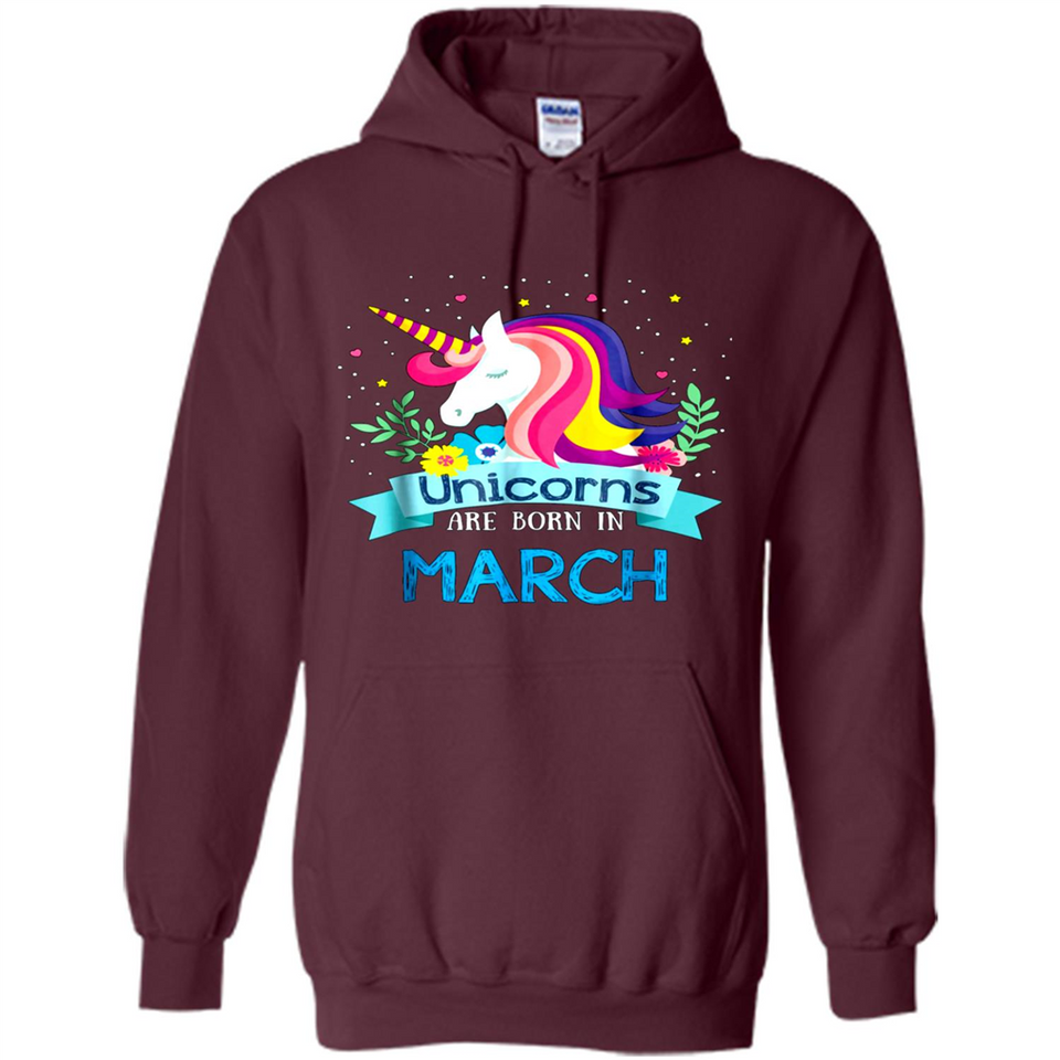 Unicorns are born in March Birthday Rainbow Gift Ladies Custom