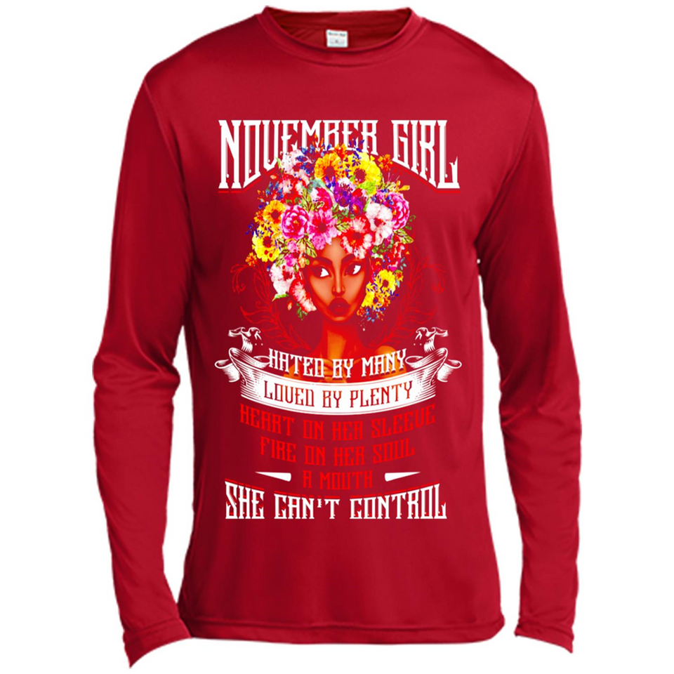 November Girl Flower - Canvas Long Sleeve T-Shirt