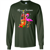 Flamingo Christmas Shirt, Merry Christmas Shirt , Flamingo - Long Sleeve T-Shirt