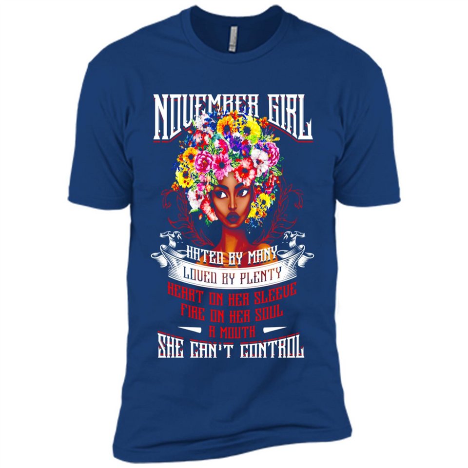 November Girl Flower - Premium Short Sleeve T-Shirt