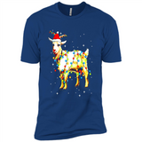 Christmas Lights Goat Wearing Santa Hat T-Shirt - Premium Short Sleeve T-Shirt