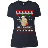 Mrs Slothy Christmas - Ladies' Boyfriend T-Shirt