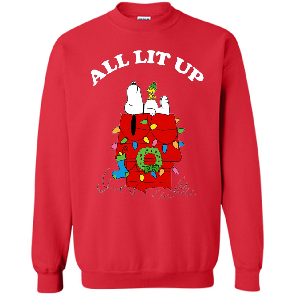 Peanuts By Schulz Snoopy Young Men_s Christmas SweatShirt - Sweatshirt