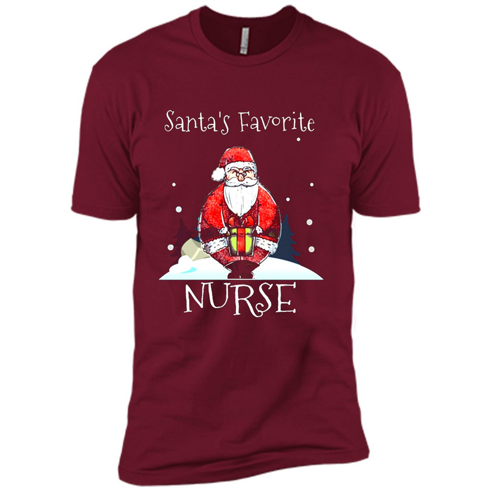 Funny Christmas Nurse Shirt, Santa_s Favorite Nurse - Premium Short Sleeve T-Shirt