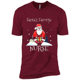 Funny Christmas Nurse Shirt, Santa_s Favorite Nurse - Premium Short Sleeve T-Shirt