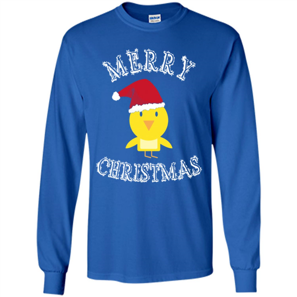 Bird Santa Merry Christmas T-Shirt - Birds Watchers Xmas - Long Sleeve T-Shirt