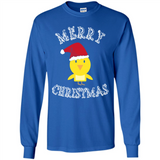 Bird Santa Merry Christmas T-Shirt - Birds Watchers Xmas - Long Sleeve T-Shirt