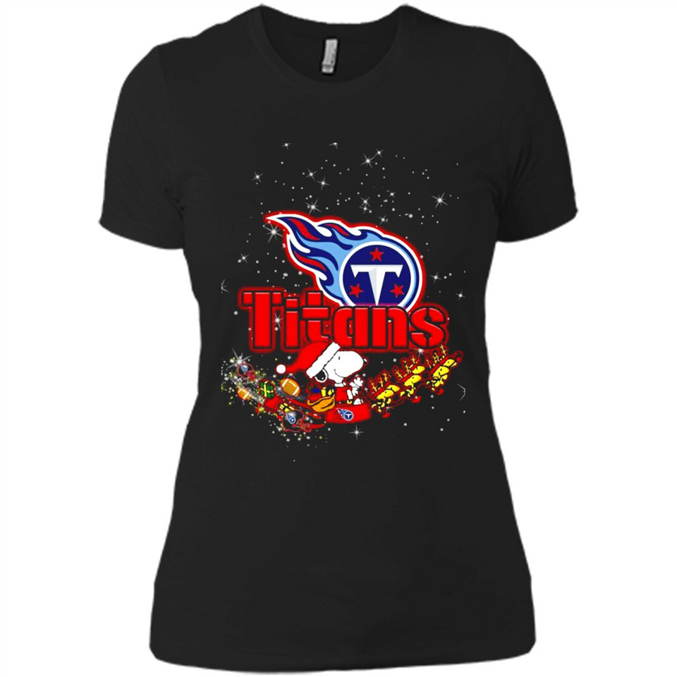 Snoopy Christmas Tennessee Titans - Ladies' Boyfriend T-Shirt