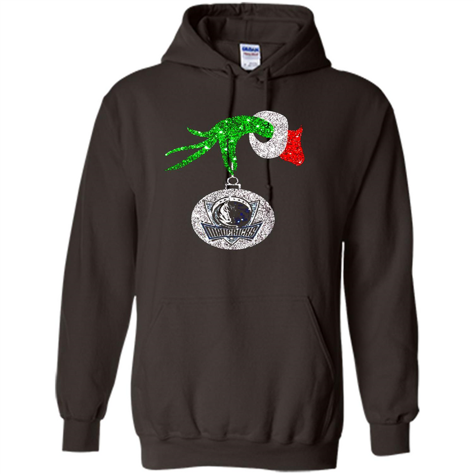 Amazing Dallas Mavericks Glitter Grinch Monogram Ornament Christmas Gift - Hoodie