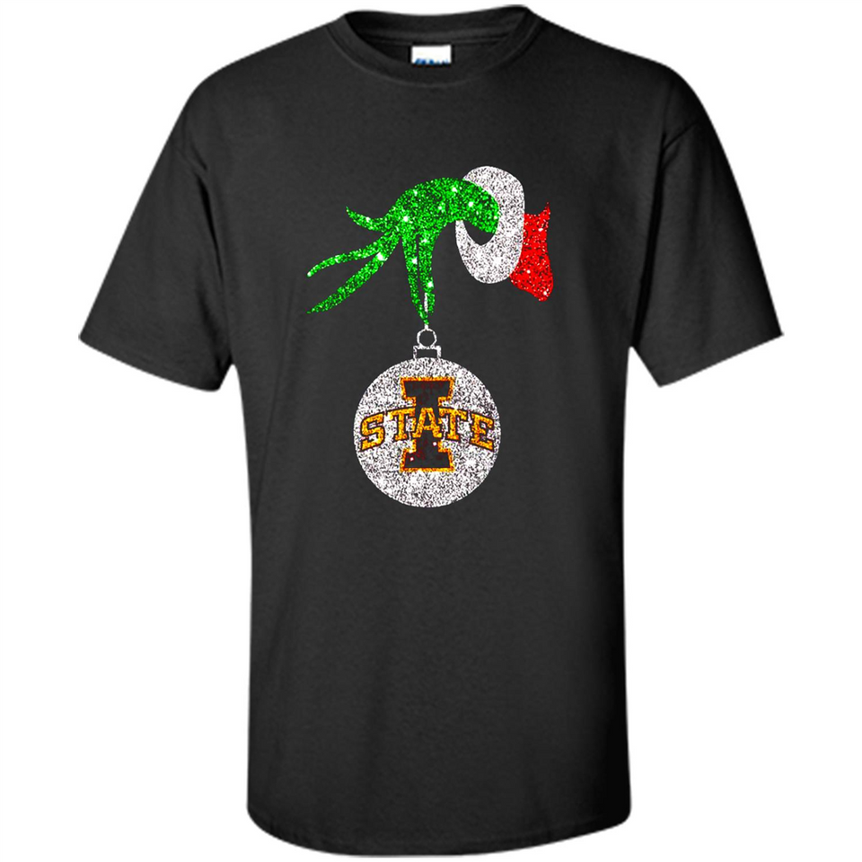 Amazing Iowa State Cyclones Glitter Grinch Monogram Ornament Christmas Gift - Shirt