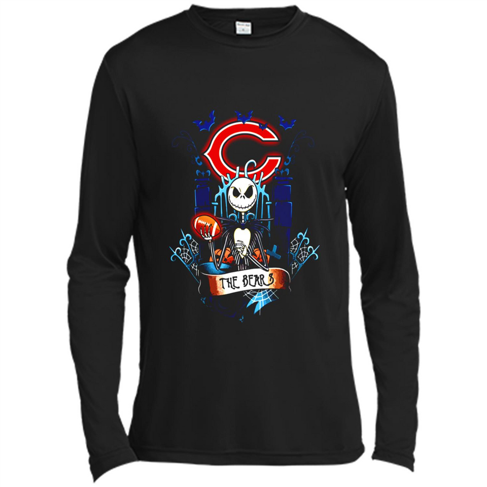 Chicago Bears Halloween The Nightmare Before Christmas - Canvas Long Sleeve T-Shirt