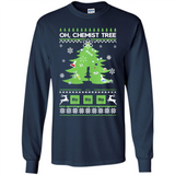 Oh Chemist Tree Ugly Christmas Sweater - Long Sleeve T-Shirt