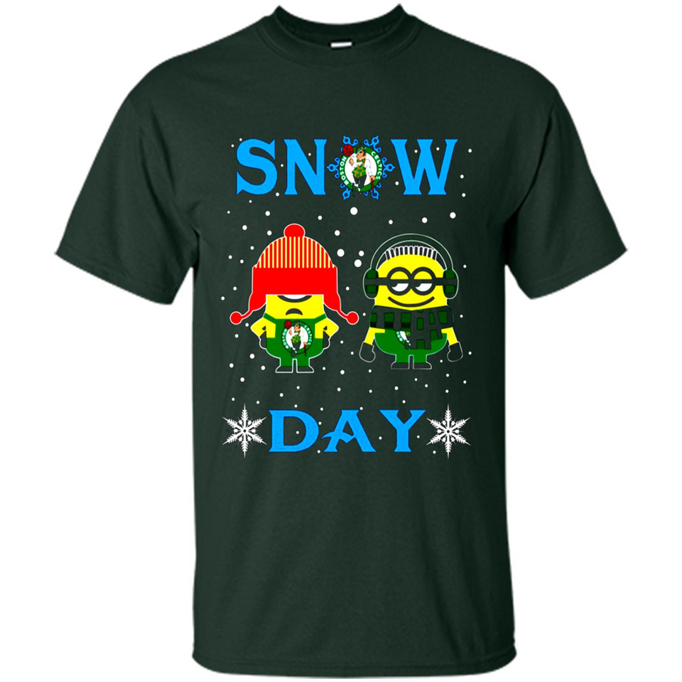 Snow Day Shirt For Boston Celtics Vs Minion Fans pingpong