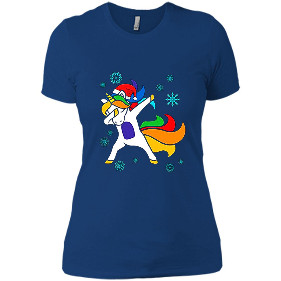 Christmas Dabbing Unicorn - Ladies' Boyfriend T-Shirt