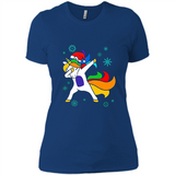 Christmas Dabbing Unicorn - Ladies' Boyfriend T-Shirt