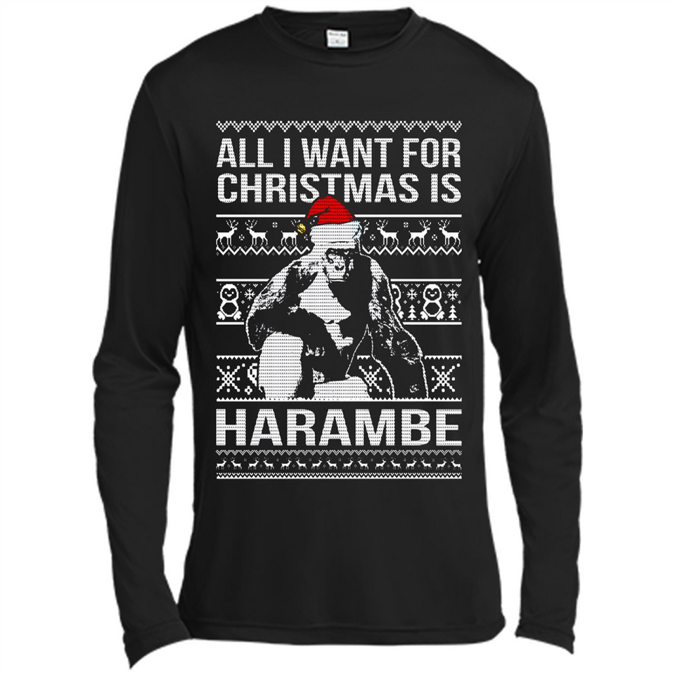 All I Want For Christmas Is Harambe Christmas - Canvas Long Sleeve T-Shirt