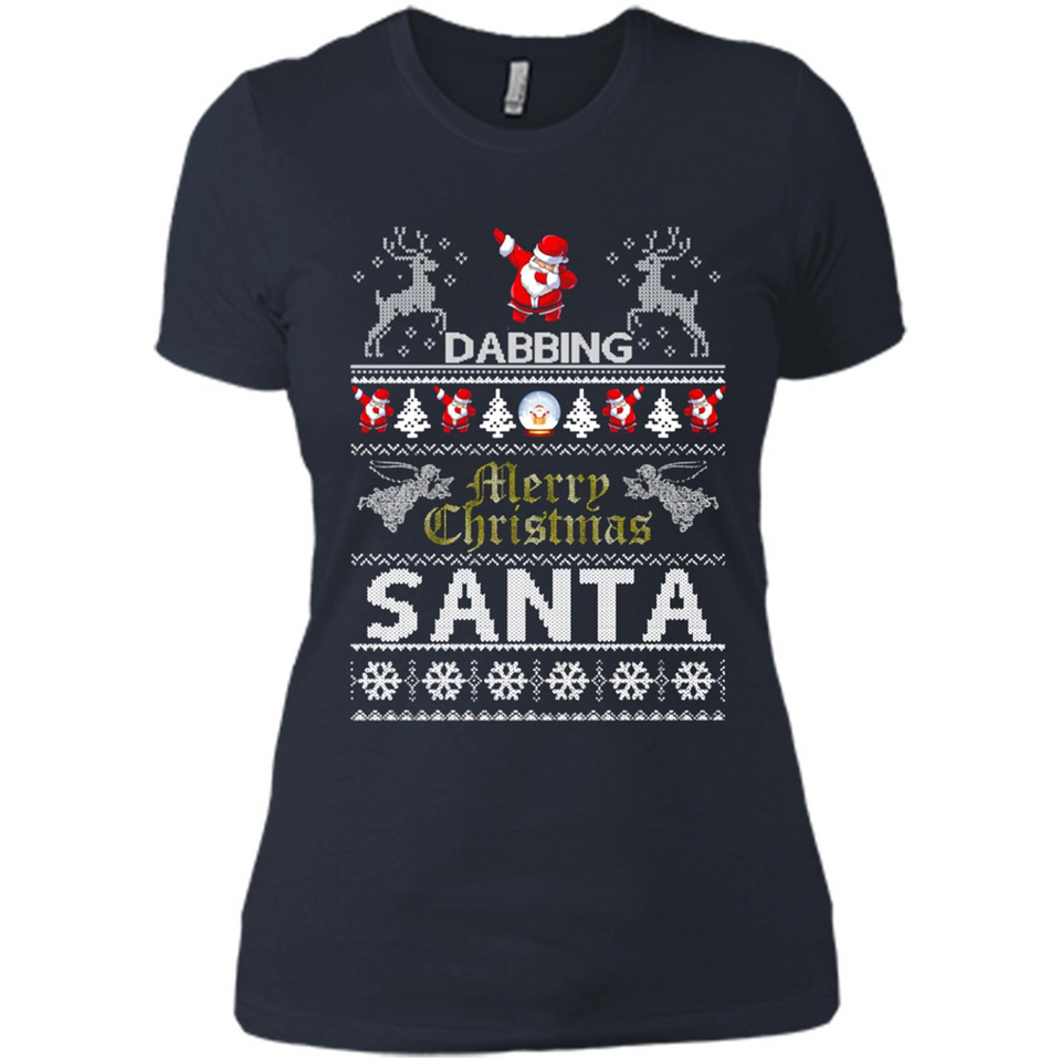 Dabbing Santa Ugly Christmas - Ladies' Boyfriend T-Shirt
