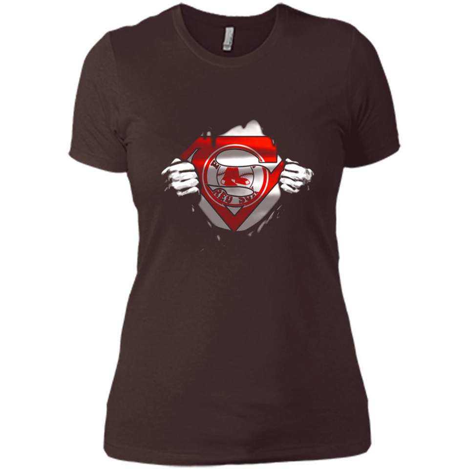 Boston Red Sox And Superman Fans - Ladies' Boyfriend T-Shirt