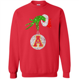 Funny Appalachian State Mountaineers Glitter Grinch Monogram Ornament Christmá - Sweatshirt
