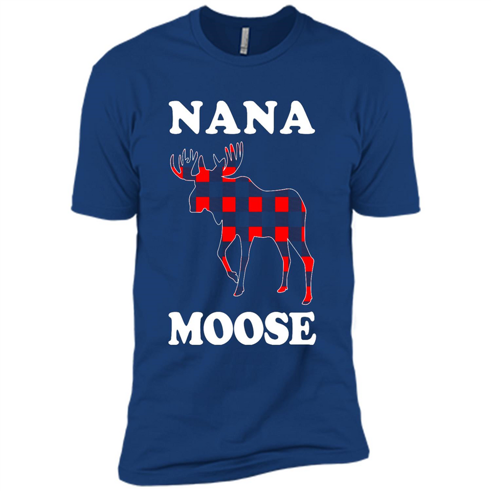 Nana Moose Funny Christmas Plaid Buffalo T-Shirt - Premium Short Sleeve T-Shirt