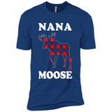 Nana Moose Funny Christmas Plaid Buffalo T-Shirt - Premium Short Sleeve T-Shirt