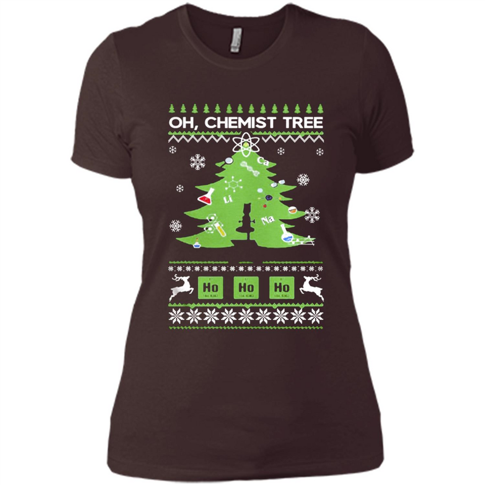 Oh Chemist Tree Ugly Christmas Sweater - Ladies' Boyfriend T-Shirt