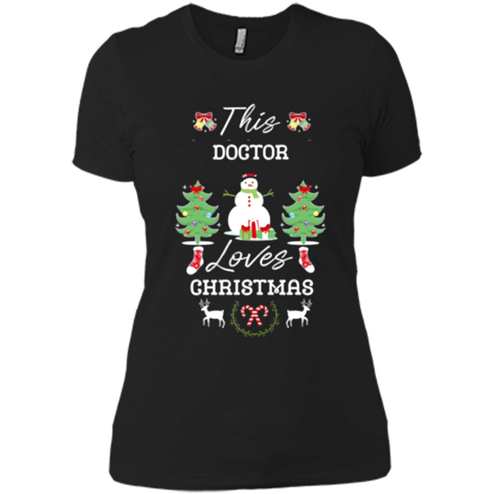 This Doctor Loves Christmas Tree Shirt with Snowman