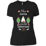 This Doctor Loves Christmas Tree Shirt with Snowman