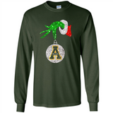 Funny Appalachian State Mountaineers Glitter Grinch Monogram Ornament Christmá - Long Sleeve T-Shirt