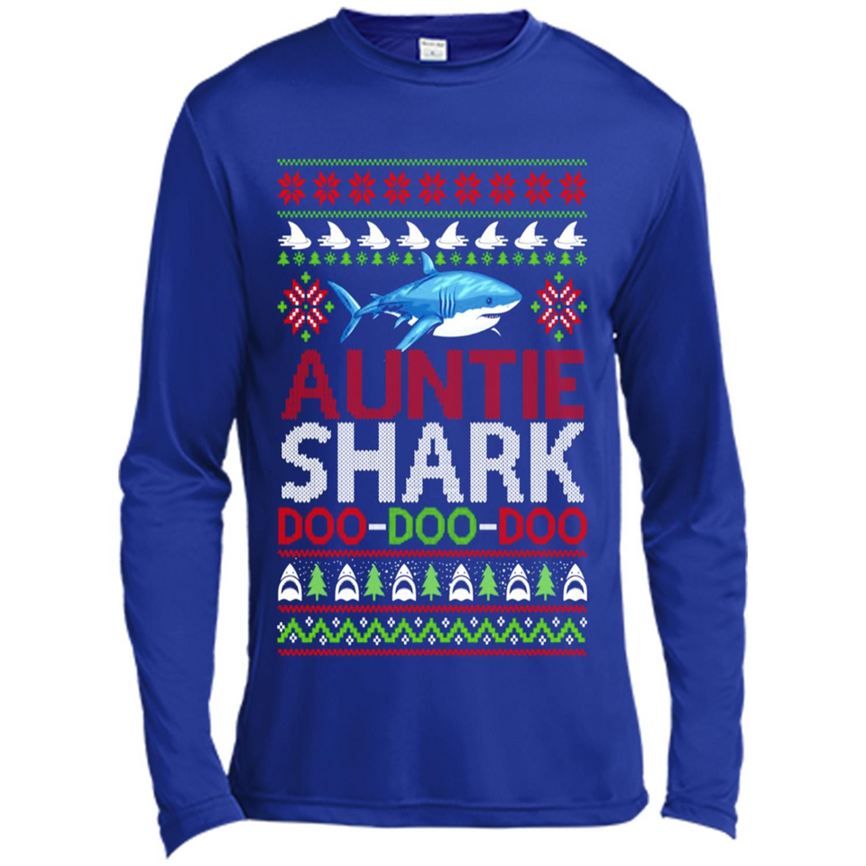 Auntie shark Doo Doo Doo Christmas - Canvas Long Sleeve T-Shirt