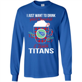 I Just Want To Drink Hot Chocolate & Watch Tennessee Titans Ugly Christmas Sweater PINGPONG
