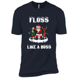 Floss Like A Boss Santa Flossing Dance Funny - Premium Short Sleeve T-Shirt