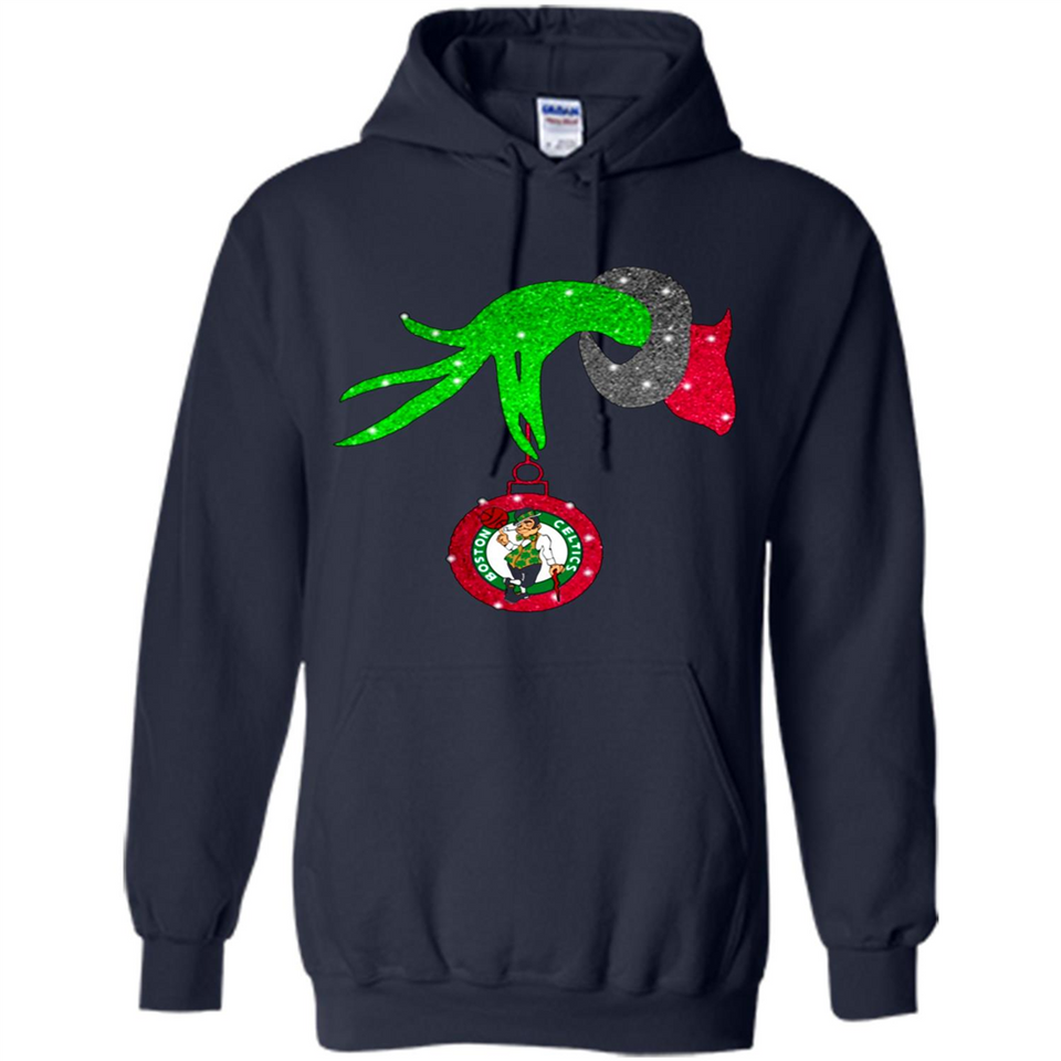 GRINCH HAND HOLDING BOSTON CELTICS NBA GLITTER CHRISTMAS PINGPONG