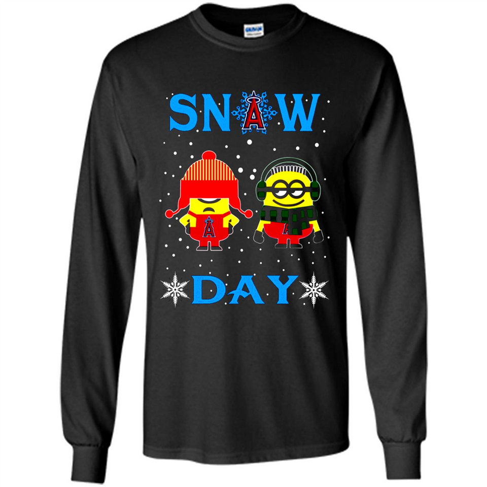 Snow Day Shirt For Los Angeles Angels Vs Minion Fans pingpong