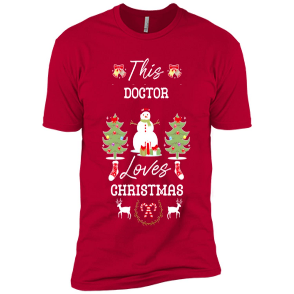 This Doctor Loves Christmas Tree Shirt with Snowman
