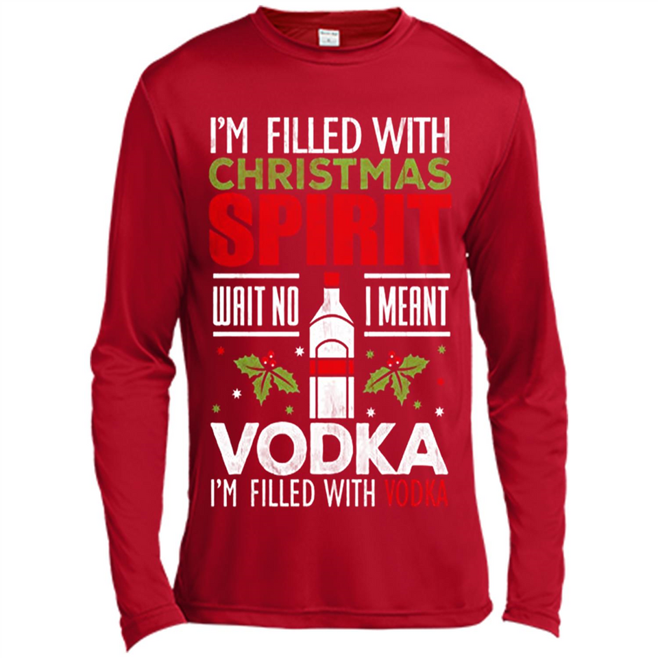 Christmas Gift Shirt Christmas Spirit Vodka Santa - Canvas Long Sleeve T-Shirt