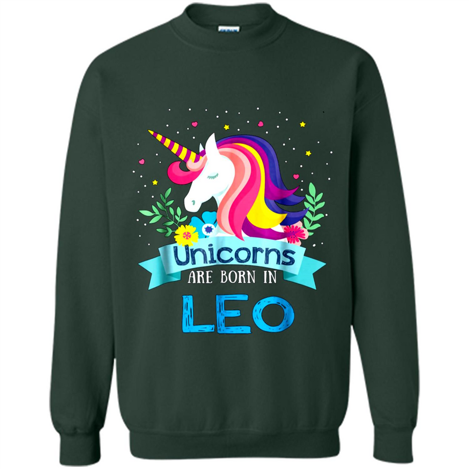 Unicorns are born in Leo Birthday Rainbow Gift Ladies Custom