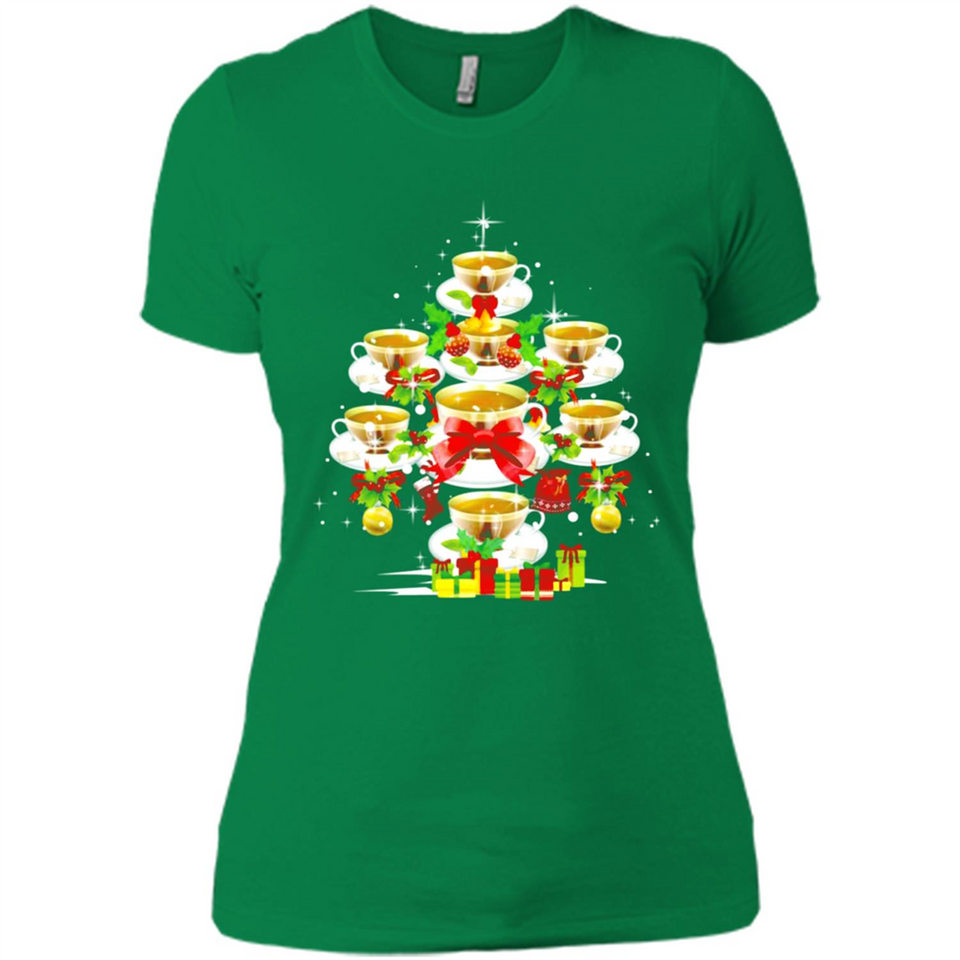 Tea Christmas Tree T-shirt Funny Tea Xmas Gift