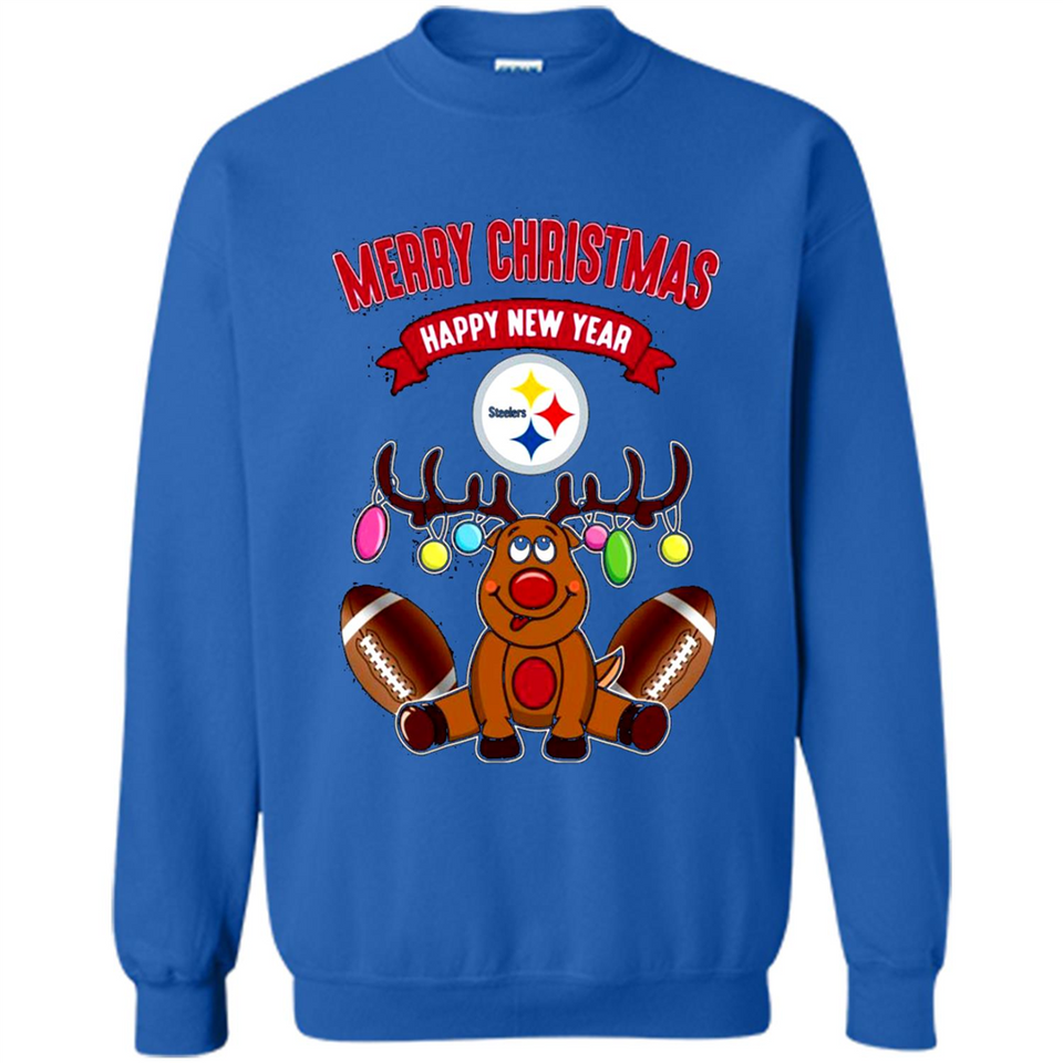 Pittsburgh Steelers NFL Reindeer Funny Merry Christmas And Happy New Year