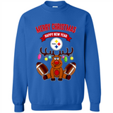 Pittsburgh Steelers NFL Reindeer Funny Merry Christmas And Happy New Year