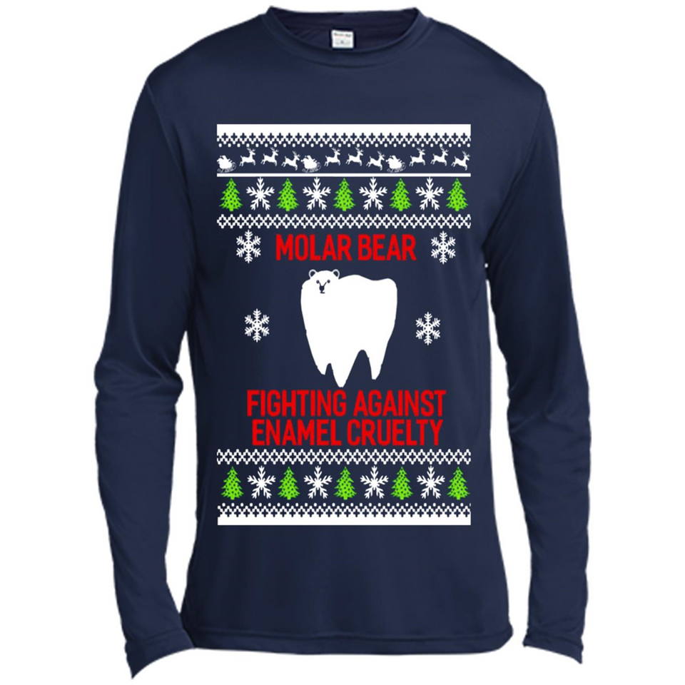 Molar bear fighting against enamel cruelty Christmas - Canvas Long Sleeve T-Shirt